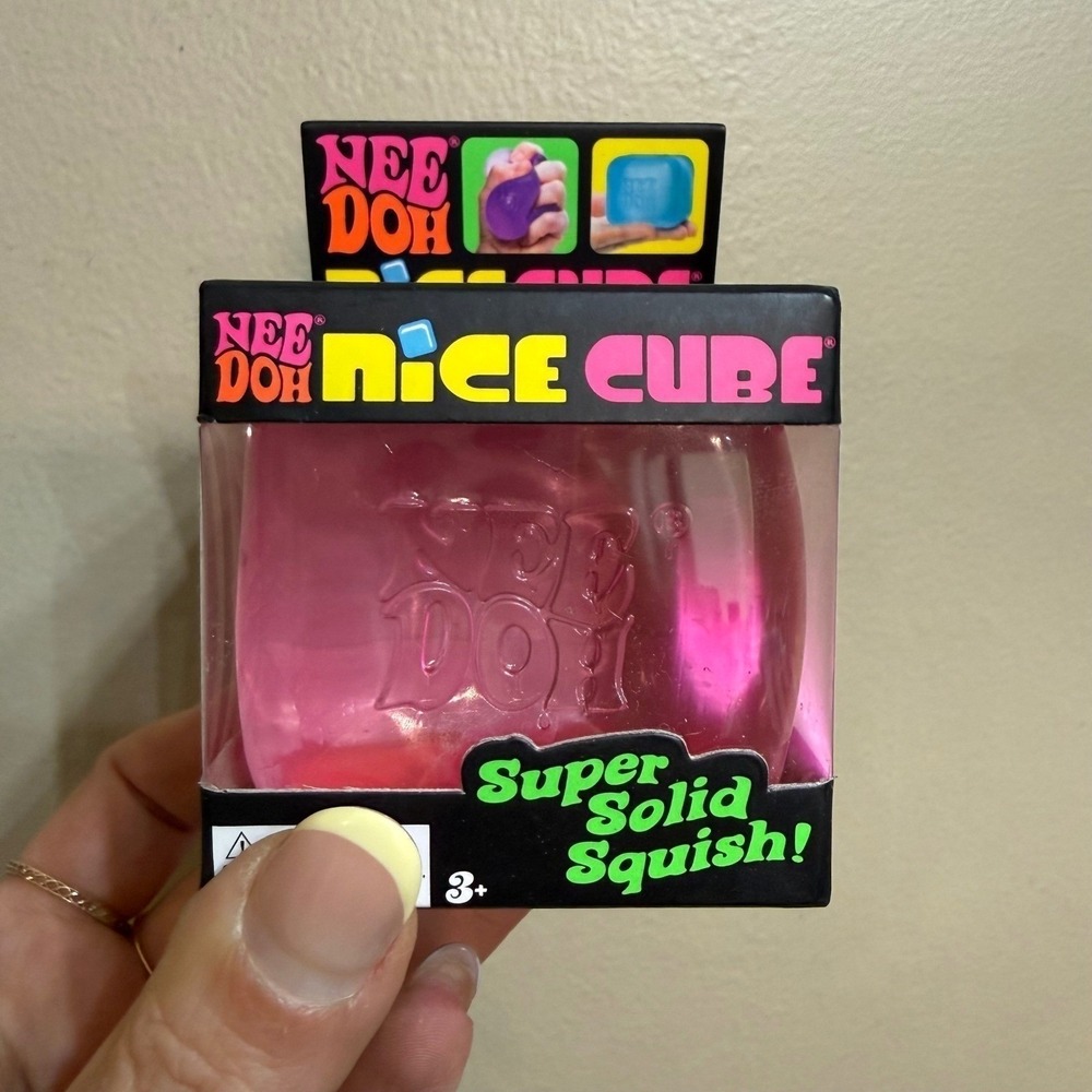 NeeDoh Nice Cube Nee Doh Pink Squishy Fidget Toy Stress Sensory Squeezy NEW